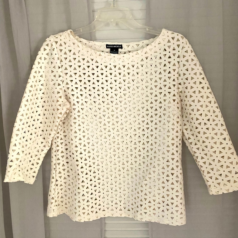 Lauren Michelle Cut-out top, Medium, Cream